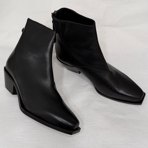 AllSaints Lenora Leather Ankle Boots in Black Size 39 NWOB - Picture 3 of 11